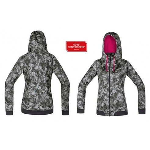 JAQUETA DONA GORE C5 WINDSTOPPER TRAIL CAMO HOODED