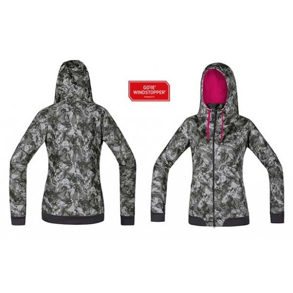 JAQUETA DONA GORE C5 WINDSTOPPER TRAIL CAMO HOODED