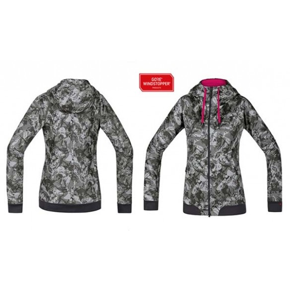 JAQUETA DONA GORE C5 WINDSTOPPER TRAIL CAMO HOODED